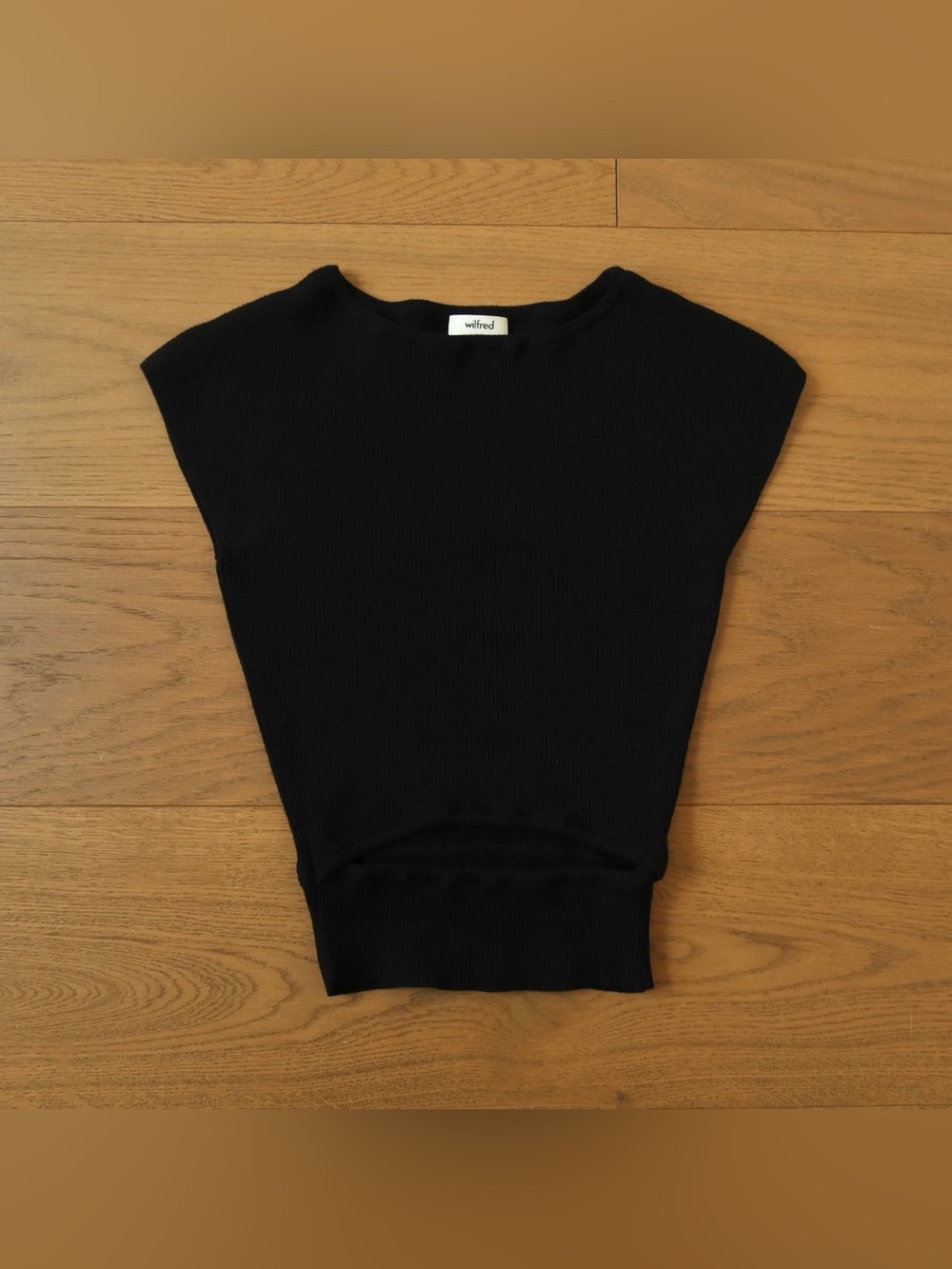 Wilfred Black Knit Cut Out Sleeve Top